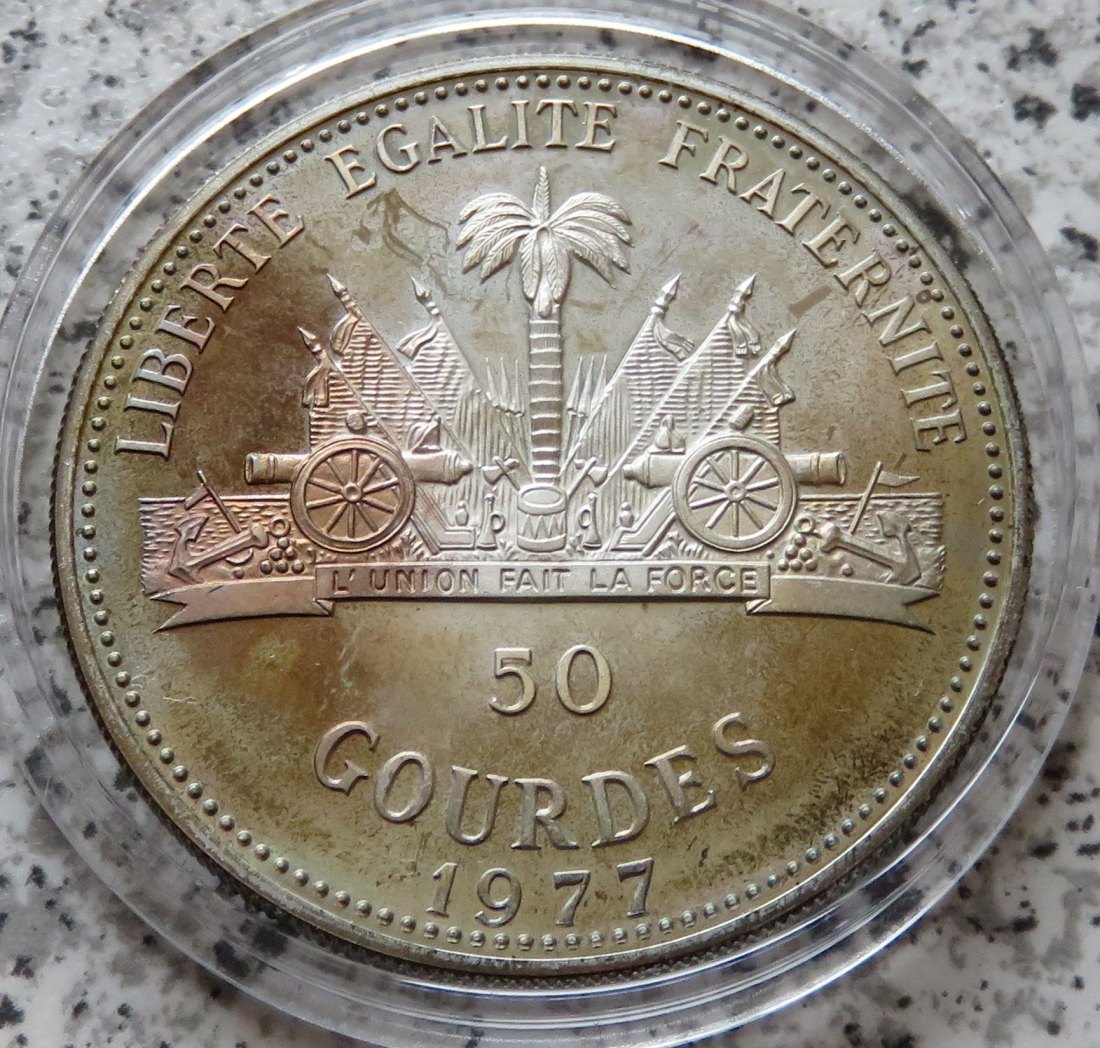  Haiti 50 Gourdes 1977, PP offen/berührt   