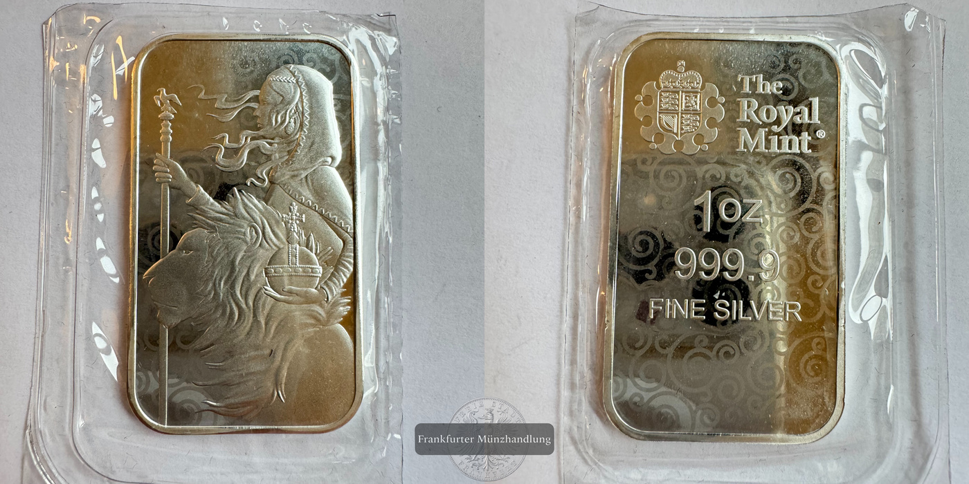  England / Royal Mint Silberbarren 1oz Una & the Lion FM-Frankfurt Feinsilber: 31,1g   