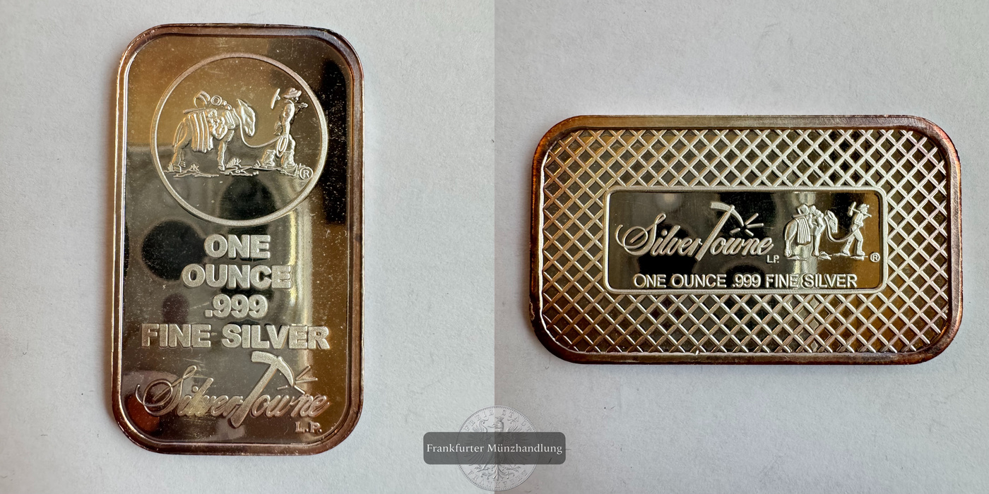 USA / 1oz Silberbarren SilverTowne 0.999er FM-Frankfurt Feinsilber: 31,1g   