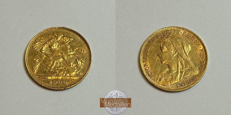 Grossbritannien, Victoria (1838-1901) MM-Frankfurt Feingold: 3,66g 1/2 Sovereign 1900 