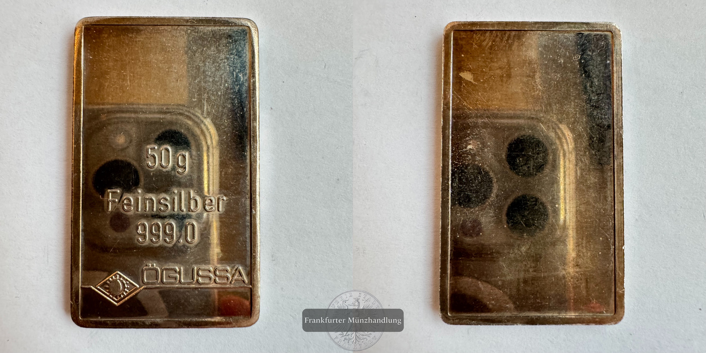  Österreich / Ögussa Silberbarren 50g FM-Frankfurt Feinsilber: 50g   