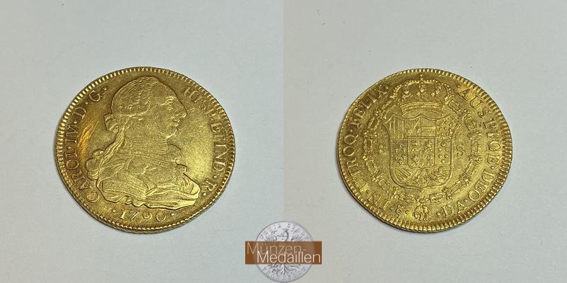  Chile 8 Escudos Charles IV (bust of Charles III) 1790 (1789-91) MM-Frankfurt Feingold: 24,39g   
