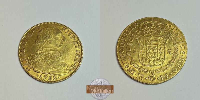 Peru, Karl III. 1759-1788 MM-Frankfurt  Feingold: 21,32g 8 Escudos 1782 