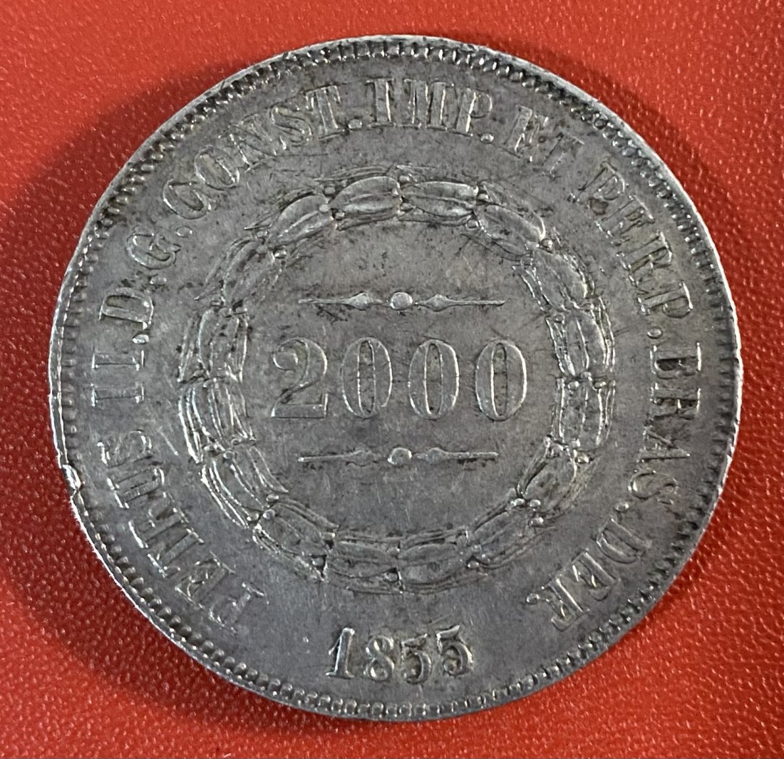  BRASIL - 2.000 REIS - 1855 - SILVER   