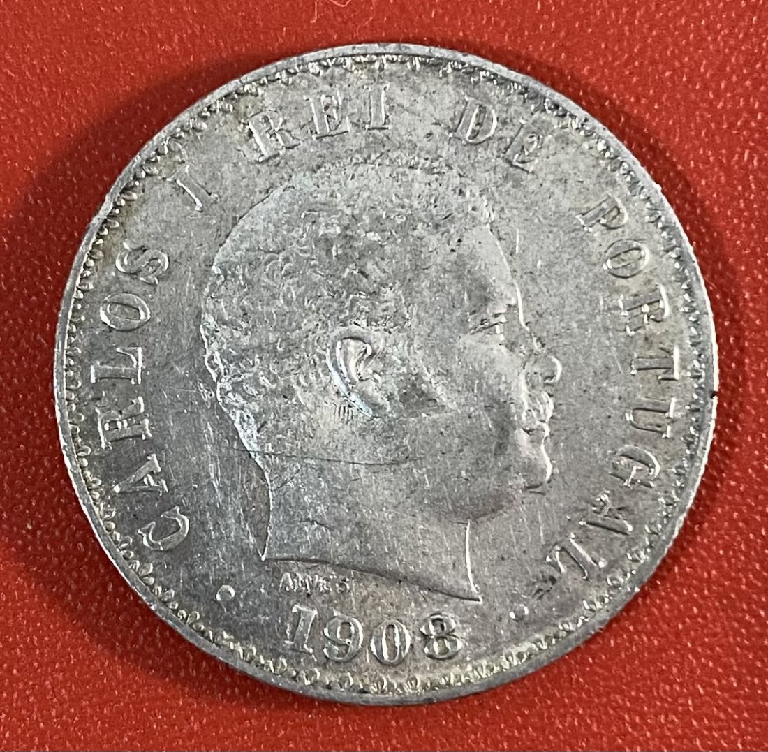  PORTUGAL - 500 RÉIS- 1908 - SILVER - 916,6%   