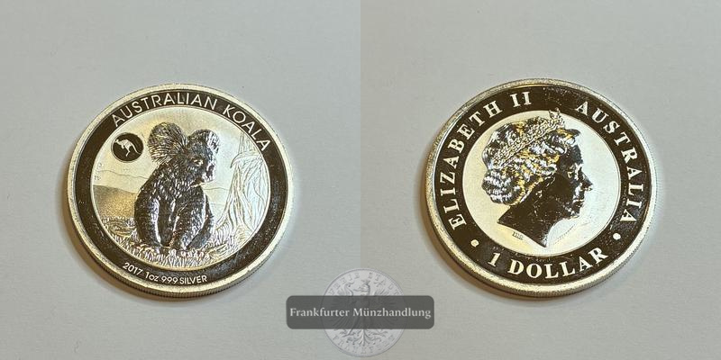  Australien 1 Dollar 2017 Koala (Münzzeichen Känguru)  FM-Frankfurt  Feinsilber: 31,1g   