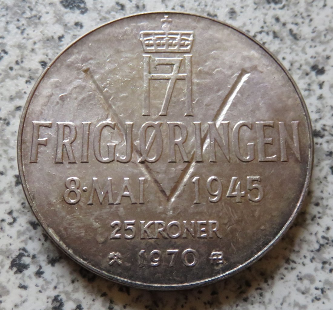  Norwegen 25 Kroner 1970   