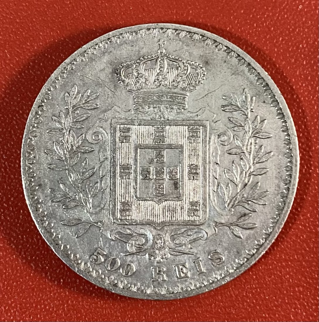  PORTUGAL - 500 RÉIS -1892  -SILVER - 916,6%   