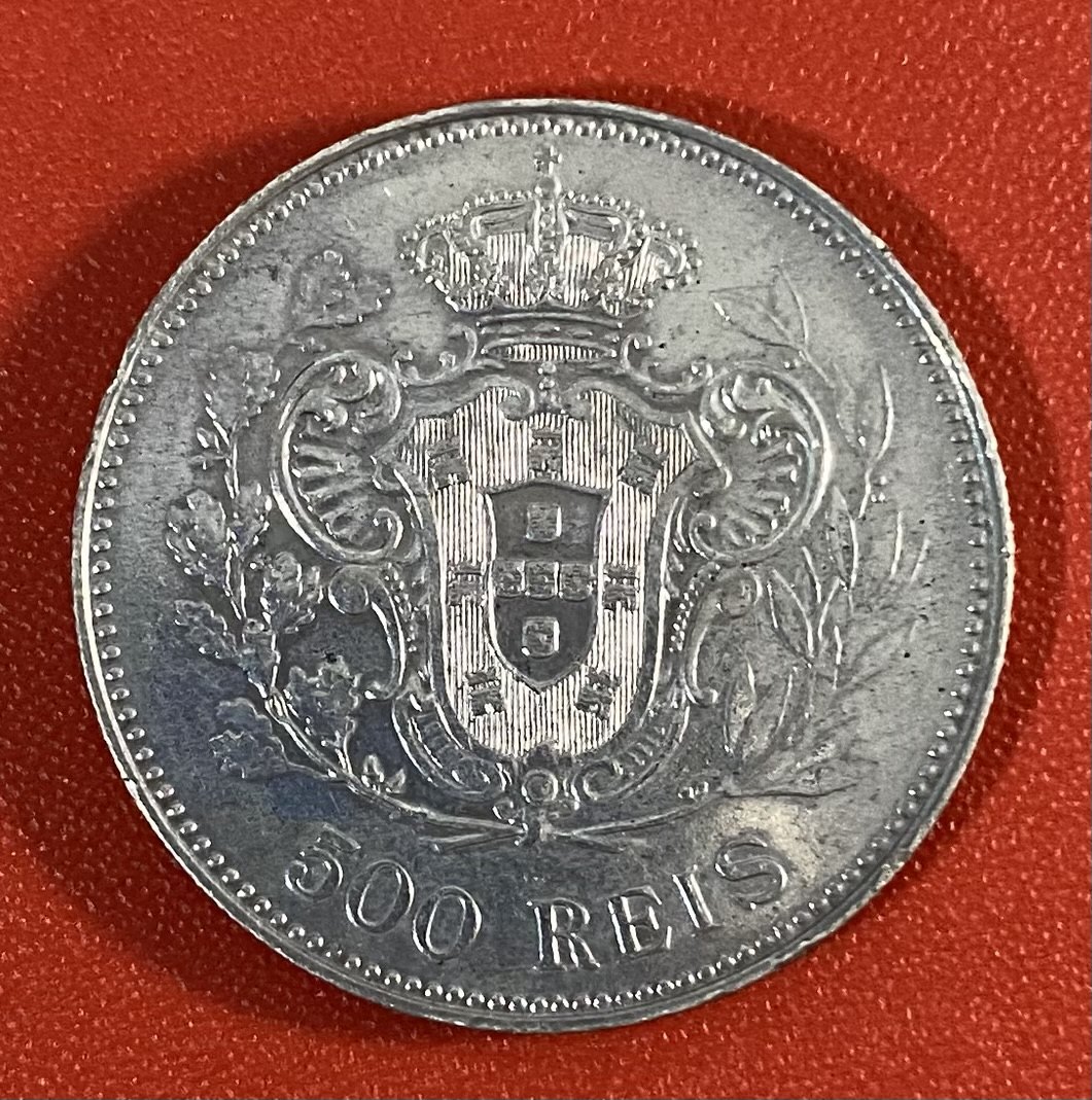  PORTUGAL - 500 RÉIS -1908 - SILVER - 916,6%   