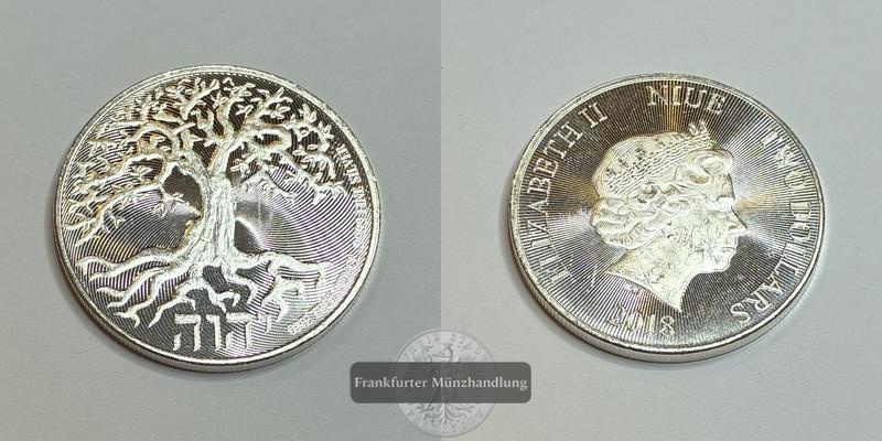 Niue 2 Dollars Elizabeth II (Tree of Life) 2018 FM-Frankfurt KM#2941 Feinsilber: 31,1g   