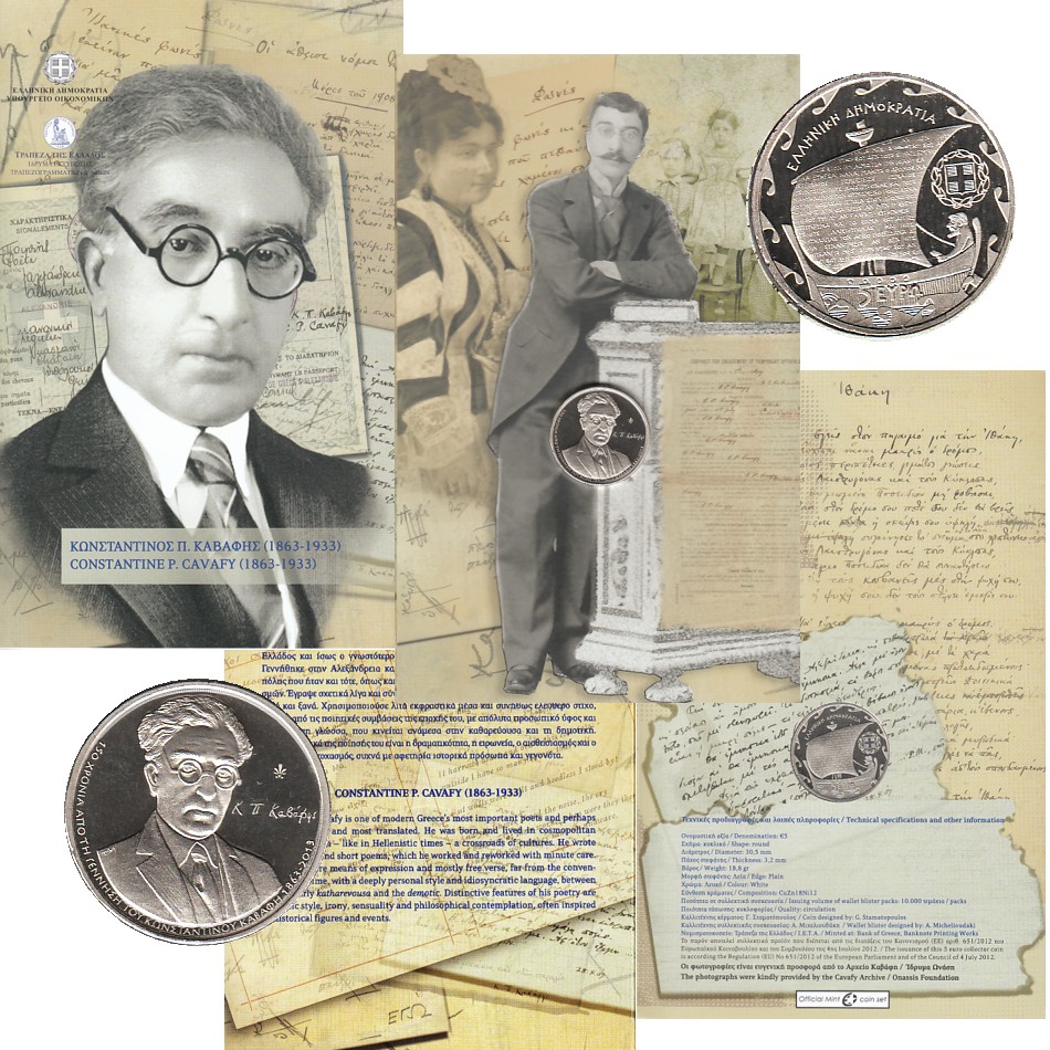  Offiz 5€-Münze Griechenl. *150. Geburtstag von Konstantinos Kavafis* 2013 nur 10.000St   