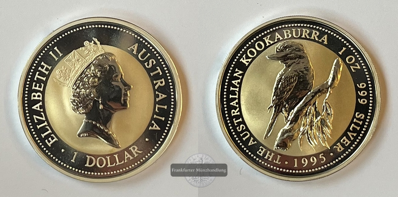  Australien 1 Dollar 1995 Kookaburra KM#289 FM-Frankfurt  Feinsilber: 31,1g   