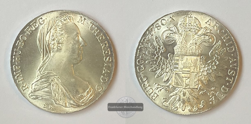  Kaisertum Österreich 1 Thaler 1780 Maria Theresia FM-Frankfurt KM#T1 Feinsilber: 23,32g   