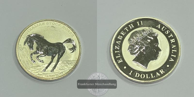  Australien 1 Dollar (Australian Stock Horse) 2017 FM-Frankfurt Feinsilber: 31,1g   