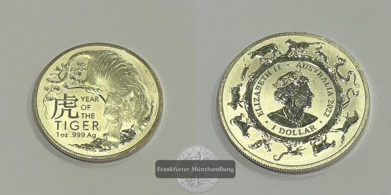  Australien 1 Dollar (Year of the Tiger) 2017 FM-Frankfurt Feinsilber: 31,1g   