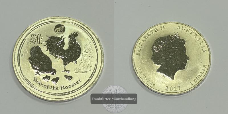  Australien 1 Dollar 2017 Year of the Rooster FM-Frankfurt KM#3397 Feinsilber: 31,1g   