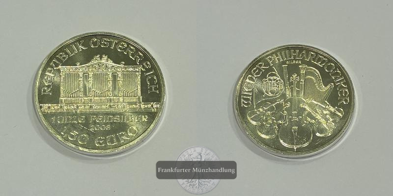  Österreich 1,50 Euro Wiener Philharmoniker 2008 FM-Frankfurt Feinsilber: 31g   