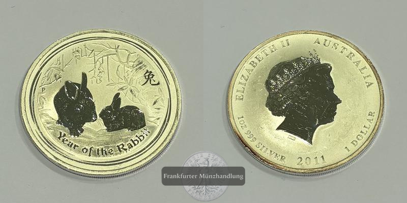  Australien 2011 1 Dollar Year of the Rabbit FM-Frankfurt Feinsilber: 31,6g   