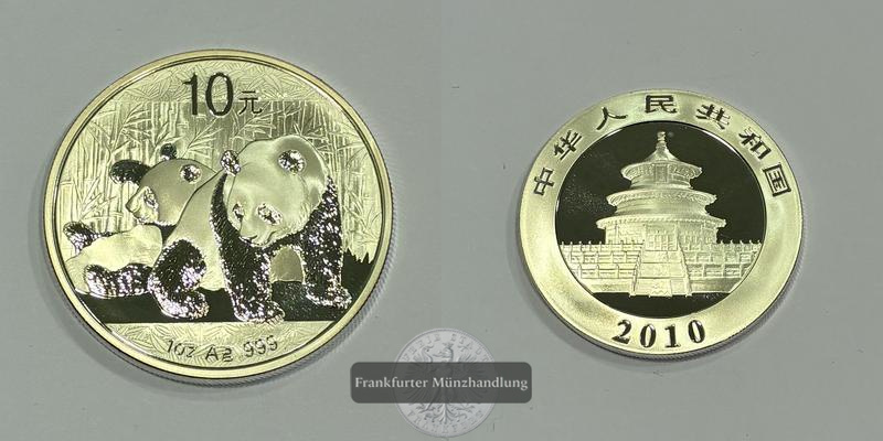  China 10 Yuan (Panda) 2010 FM-Frankfurt Feinsilber: 31g   