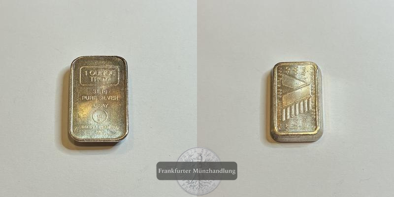  U.S.V.I Silberbarren 1 Oz FM-Frankfurt Feinsilber: 31g   