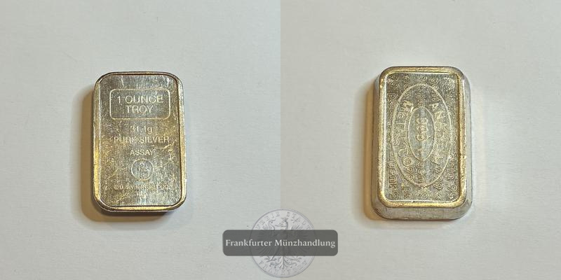  U.S.V.I Silberbarren 1 Oz FM-Frankfurt Feinsilber: 31g   
