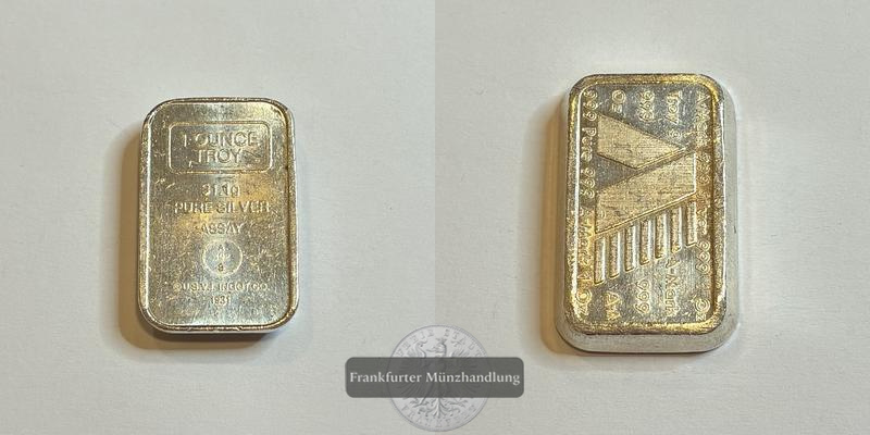  U.S.V.I Silberbarren 1 Oz FM-Frankfurt Feinsilber: 31g   