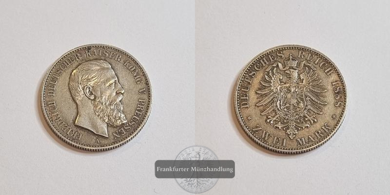  Preußen, Kaiserreich  2 Mark  1888 A  Friedrich III.  FM-Frankfurt Feinsilber: 10g   