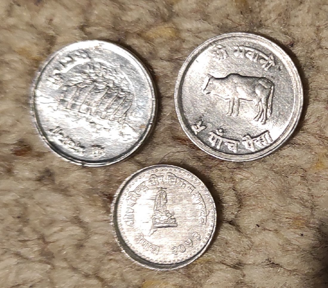  Set 256: Nepal 3 unterschiedliche Münzen   