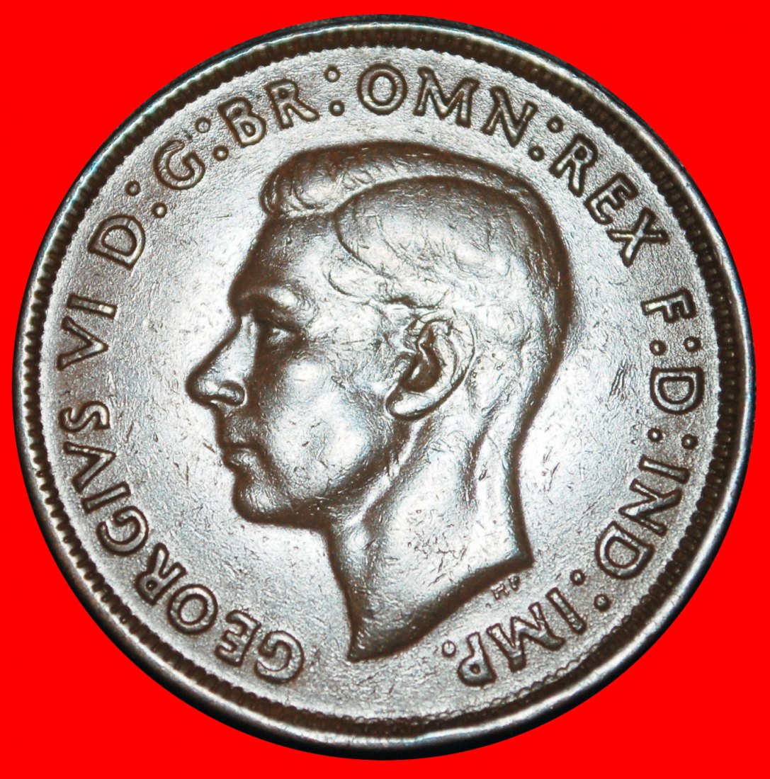  Ⰿ KANGAROO WITH INDIA: AUSTRALIA ★ 1 PENNY 1942 PERTH! GEORGE VI (1937-1952)!★LOW START ★NO RESERVE   