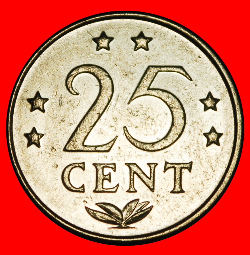 Ⰿ WITH ARUBA 1971-1985:NETHERLANDS ANTILLES★25 CENTS 1975! JULIANA (1948-1980)★LOW START ★NO RESERVE   
