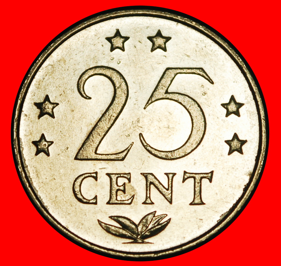  Ⰿ WITH ARUBA 1971-1985:NETHERLANDS ANTILLES★25 CENTS 1977! JULIANA (1948-1980)★LOW START ★NO RESERVE   