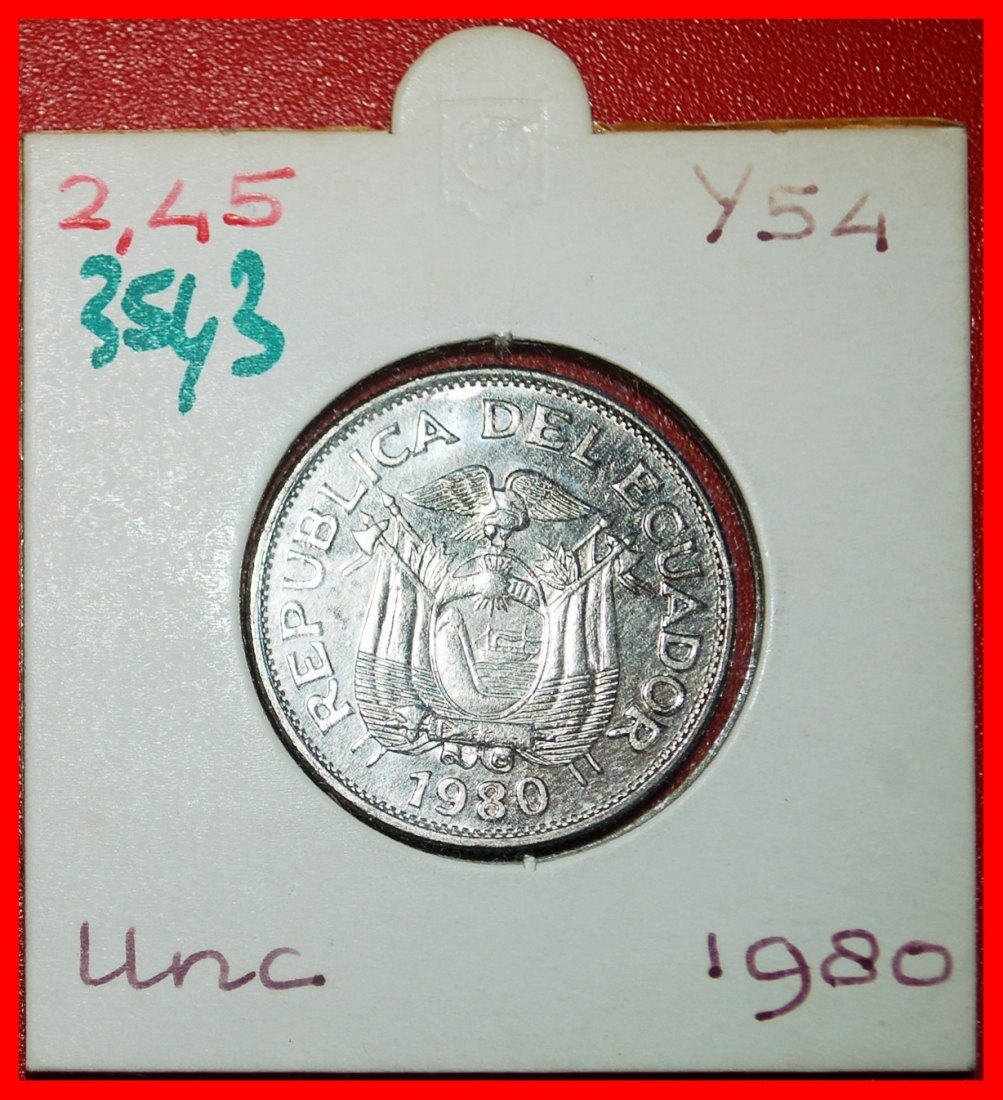  Ⰿ GERMANY (1964-1981): ECUADOR ★ 1 SUCRE 1980 ZODIAC AND SHIP DIE A! IN HOLDER★LOW START ★NO RESERVE   