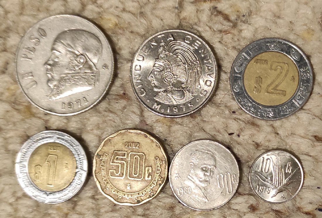  Set 258: Mexico 5 verschiedene Münzen   