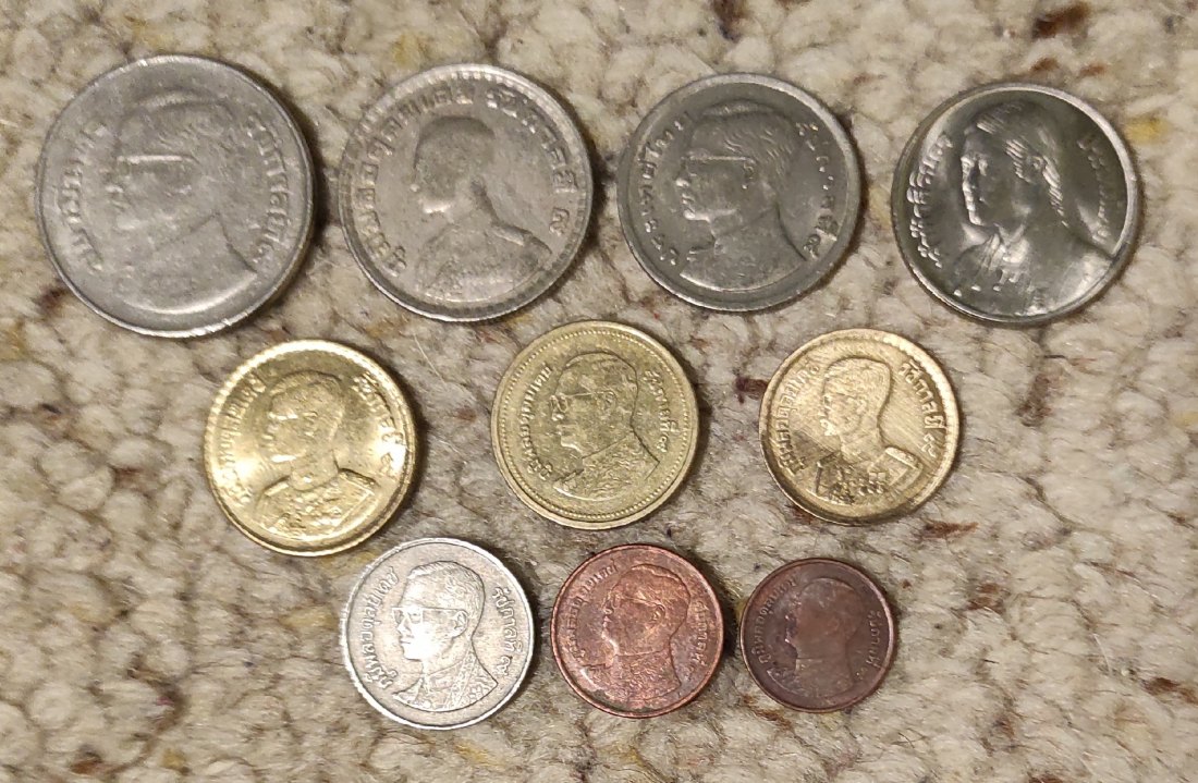  Set 529 Thailand 9 verschiedene Münzen   