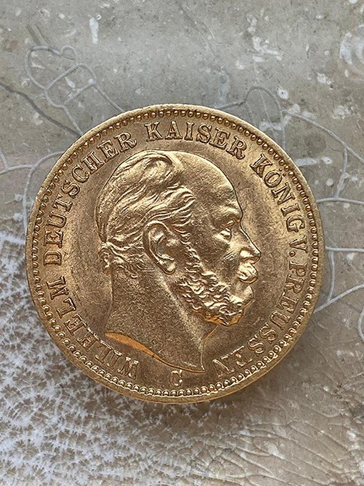  20 Mark Preussen 1874 C Frankfurt Wilhelm I Gold   