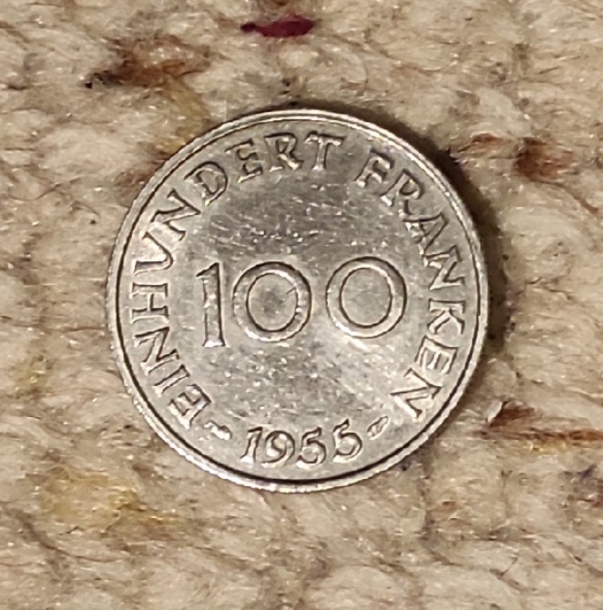  Saarland 100 Franken 1955   
