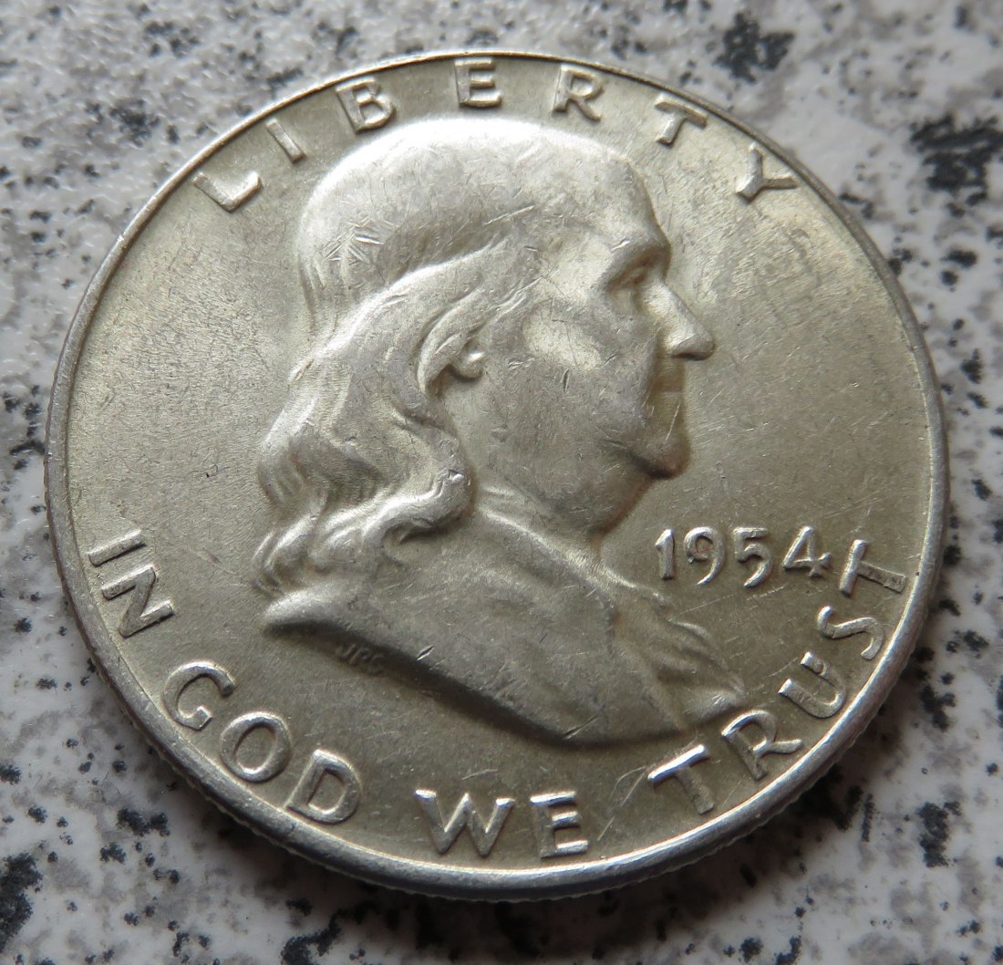  USA 1/2 Dollar 1954 D / Franklin half Dollar 1954 D   