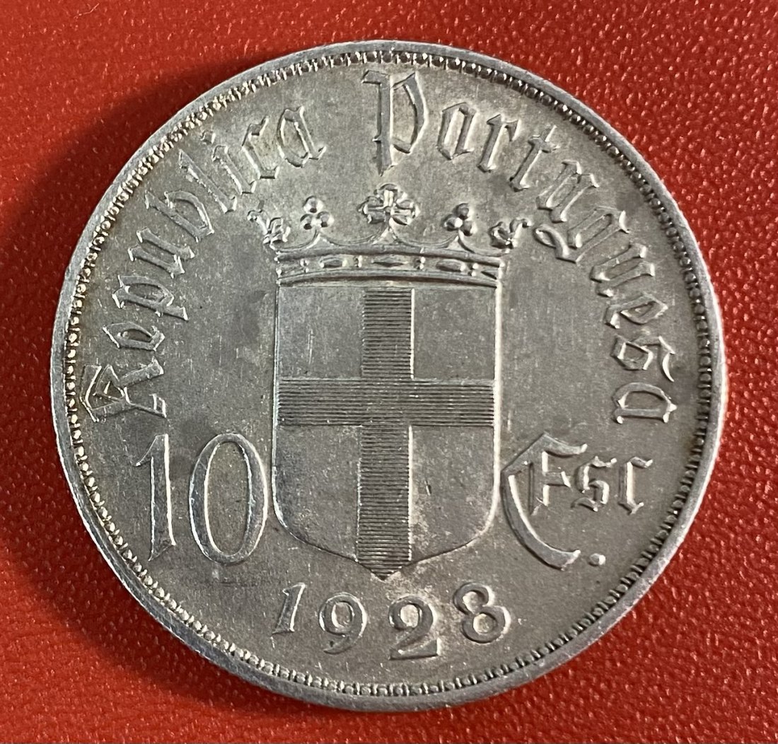  PORTUGAL  - 10 ESCUDOS - 1928 - SILVER   