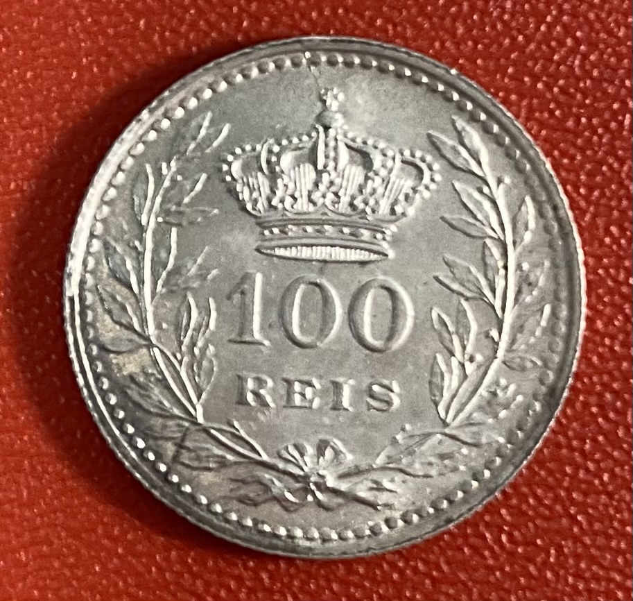  PORTUGAL - 100  REIS - 1910 - SILVER   