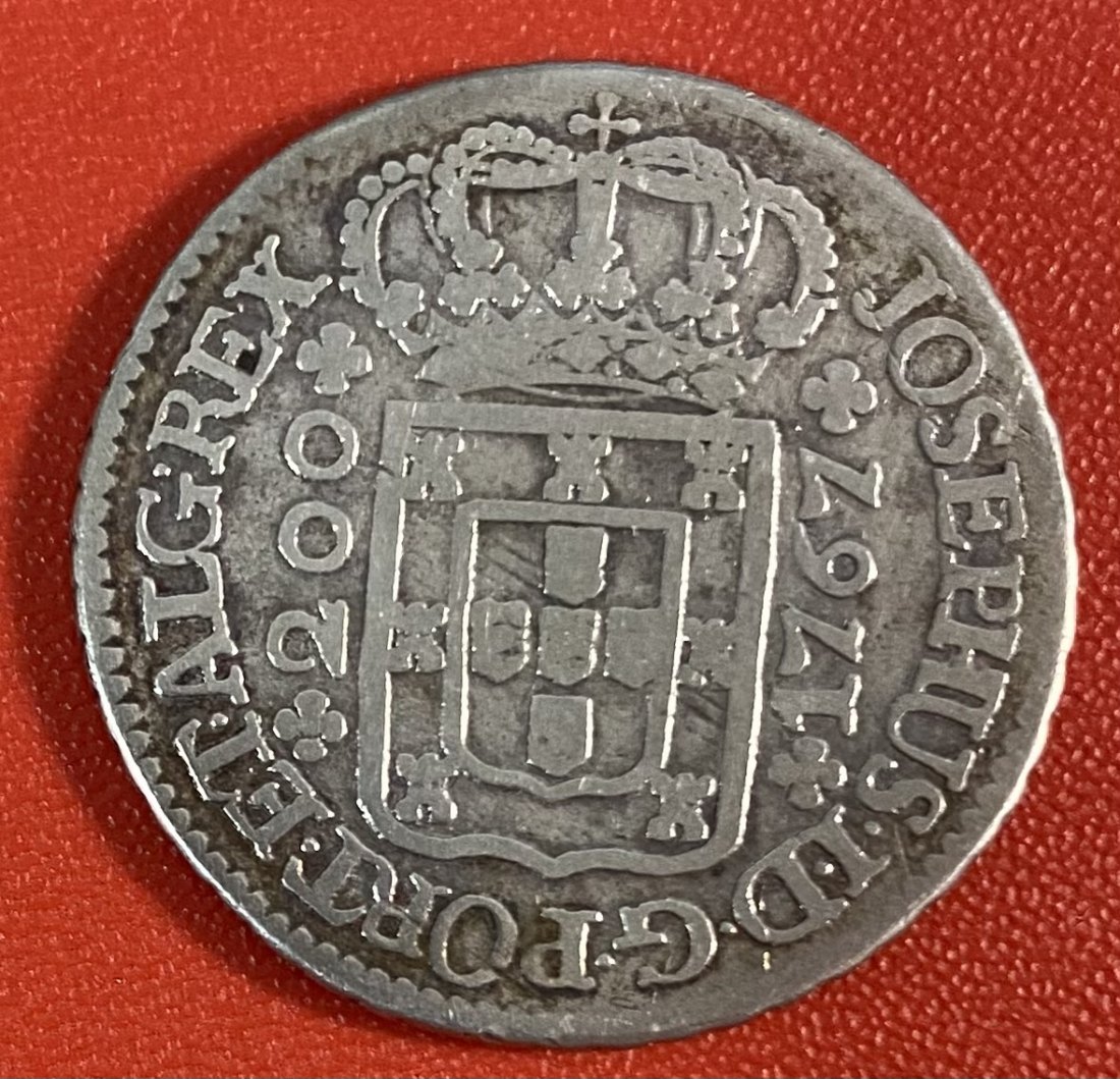  PORTUGAL - 200 RÉIS - MEIO CRUZADO - 1767 - SILVER   