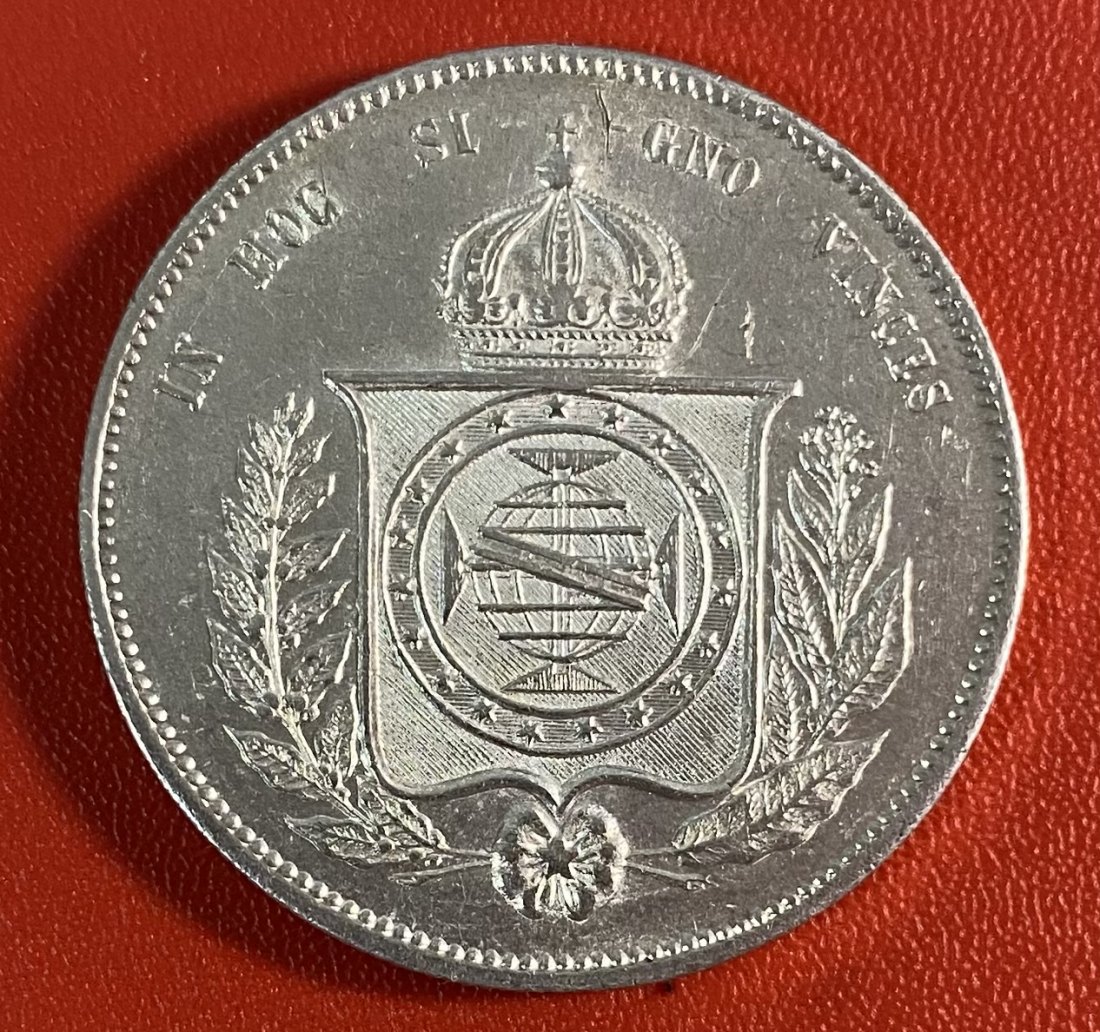  BRASIL - 2.000 REIS - 1865 - SILVER   