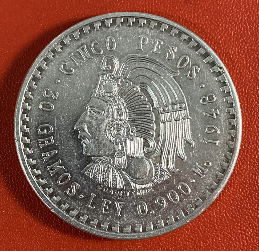  MEXICO - 5 PESOS - 1948 - SILVER   
