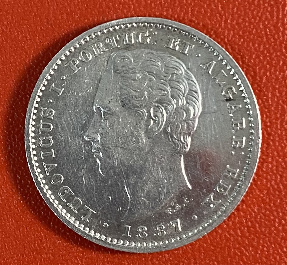  PORTUGAL - 200 REIS - 1887 SILVER   
