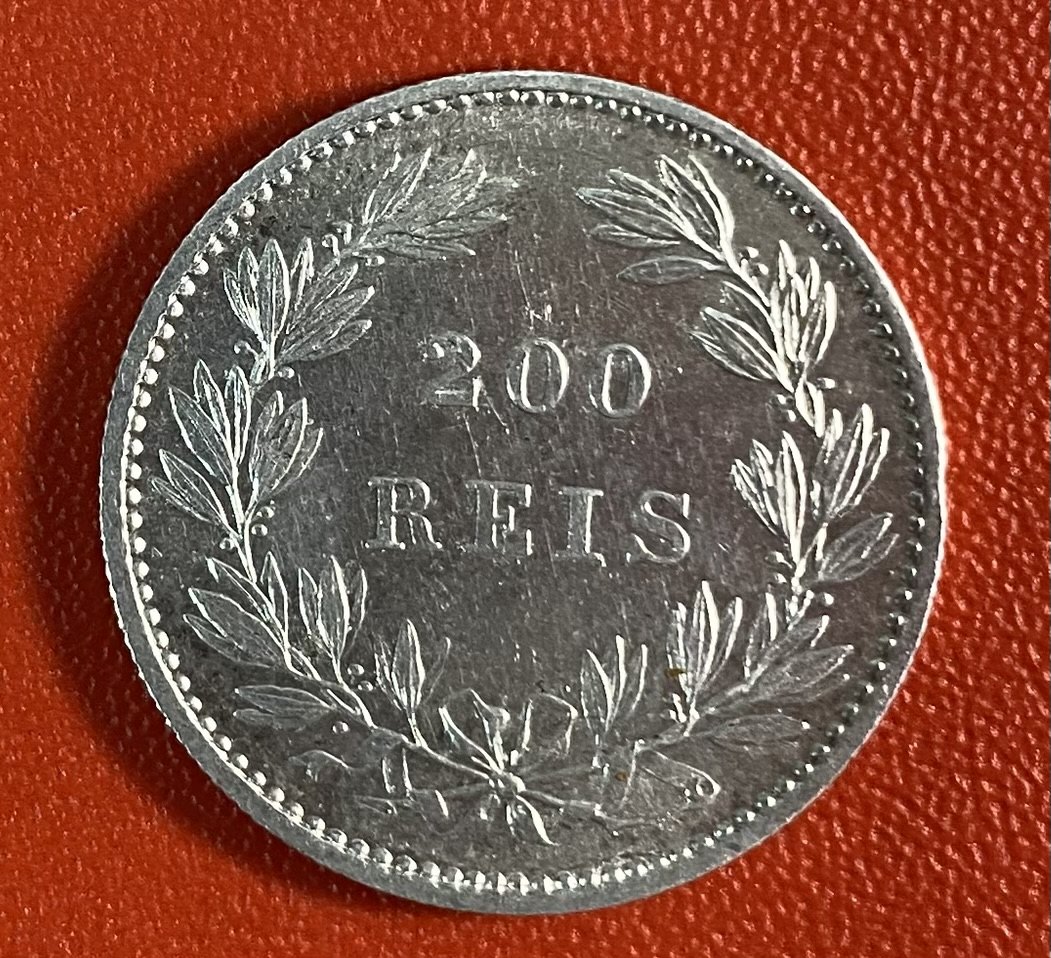  PORTUGAL - 200 REIS - 1887 SILVER   