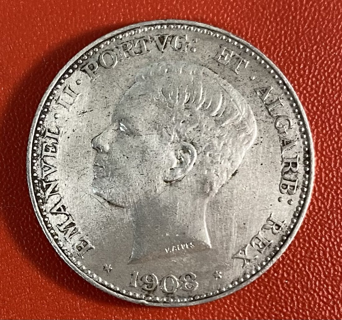  PORTUGAL - 500 RÉIS- 1908 - SILVER - 916,6%   