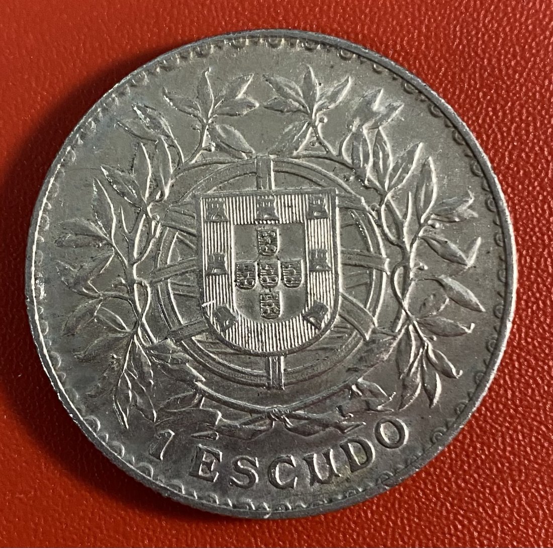  PORTUGAL  - 1 ESCUDO - 1915  - SILVER - RARE   
