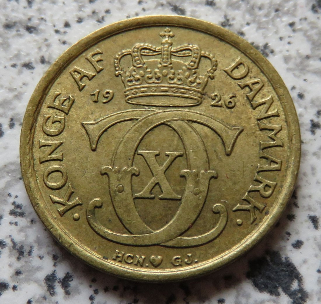  Dänemark 1/2 Krone 1926, besserer Jahrgang, Erhaltung   