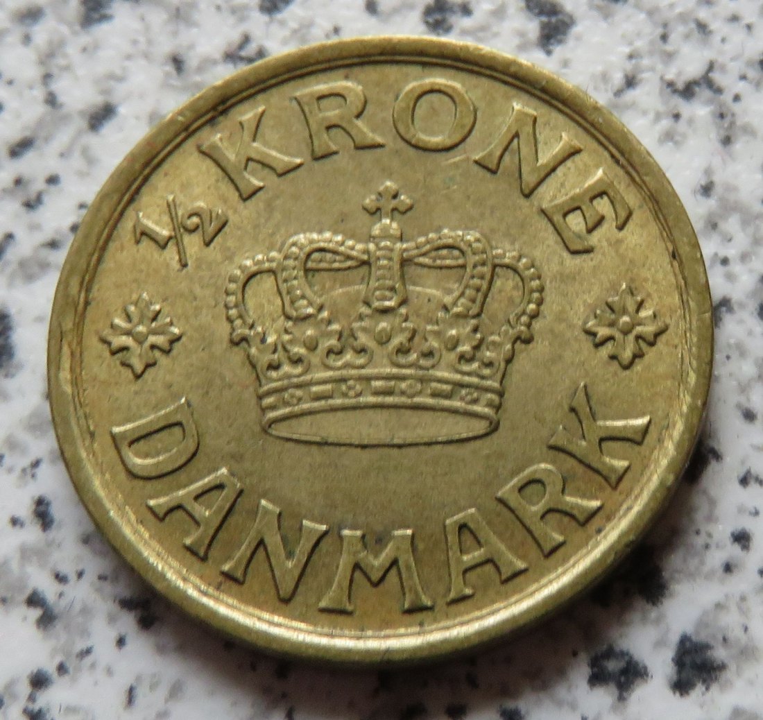  Dänemark 1/2 Krone 1926, besserer Jahrgang, Erhaltung   
