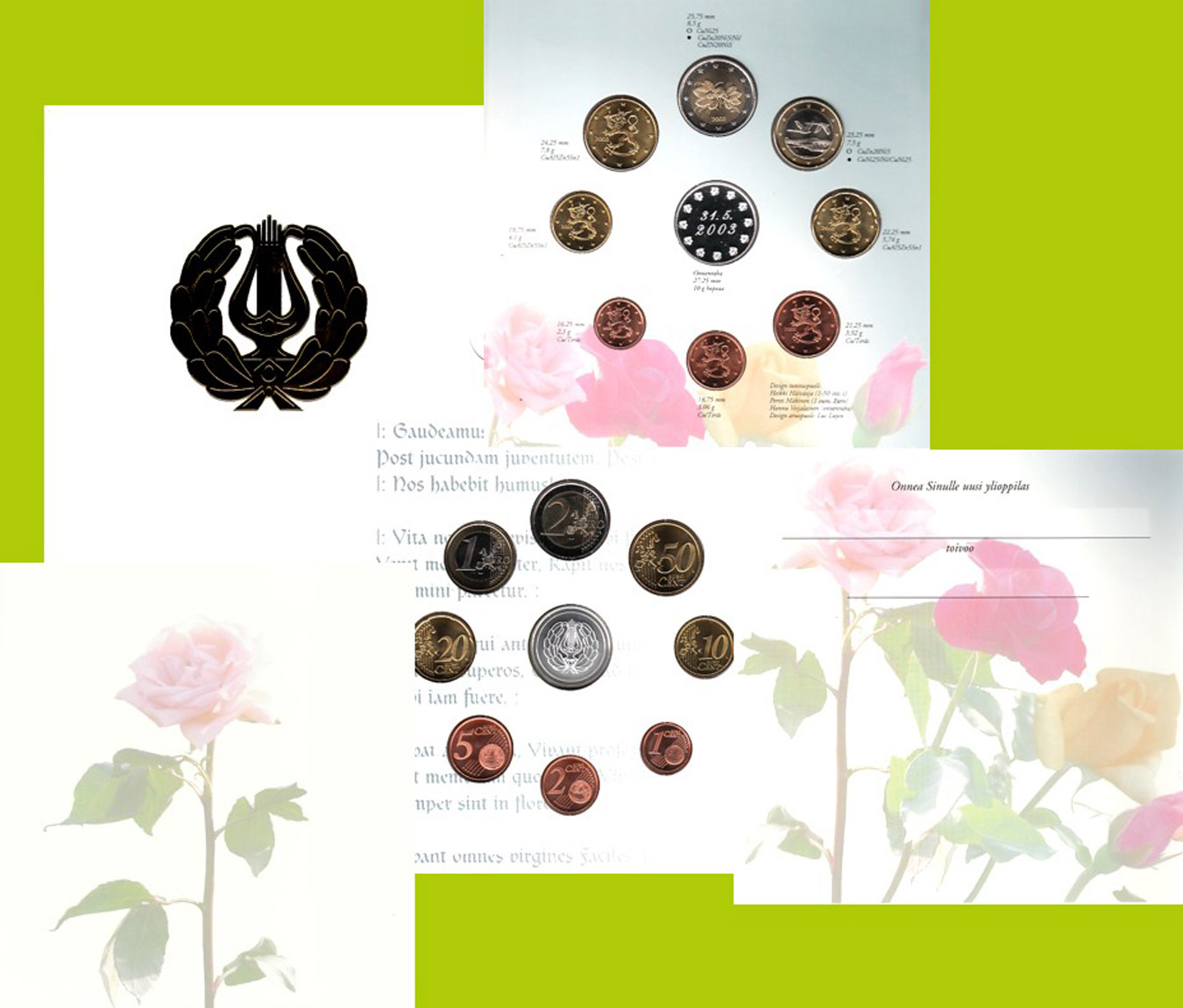  Offiz. Sonder-KMS Finnland *Abitur-Studentensatz* 2003 nur 4.000St!   