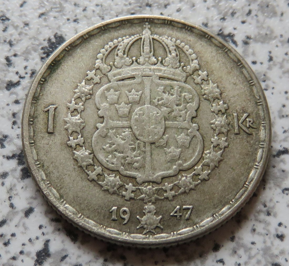  Schweden 1 Krona 1947   